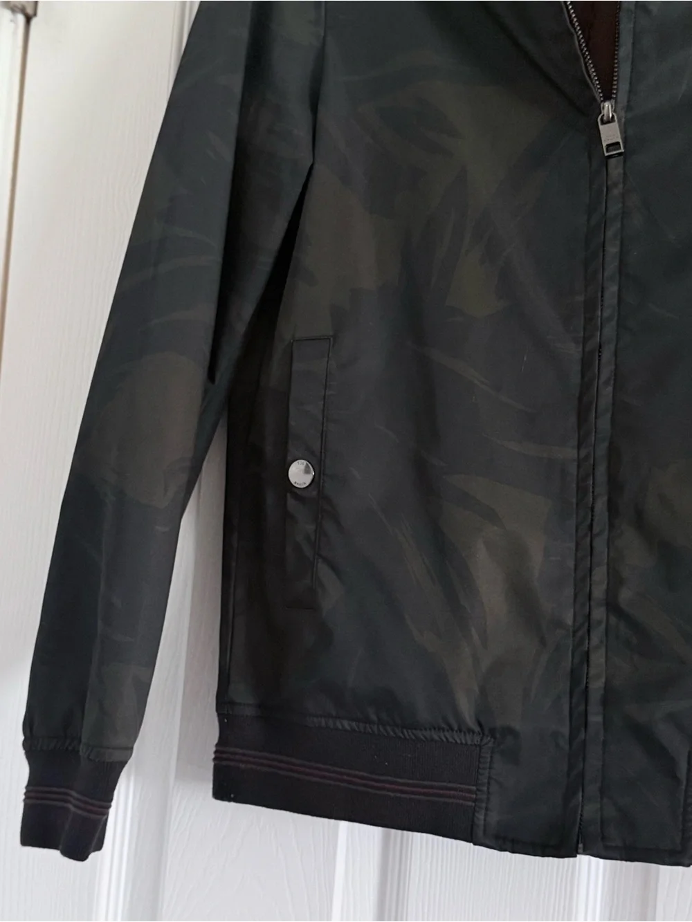 Ted Baker London Black Camouflage Bomber Jacket Sz 1